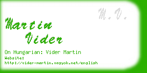 martin vider business card